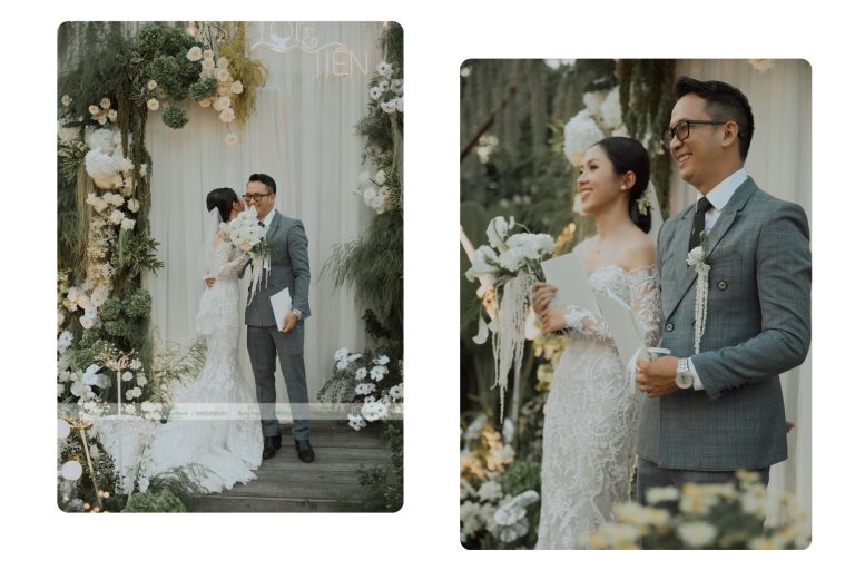 Lễ đường tiệc cưới ngoài trời Quận 2 decor hoa tươi và foliage